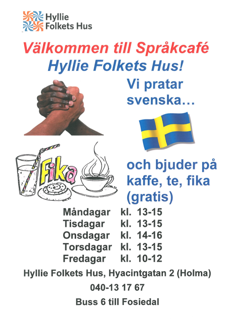 Svenskt språkcafé på Hyllie Folkets Hus